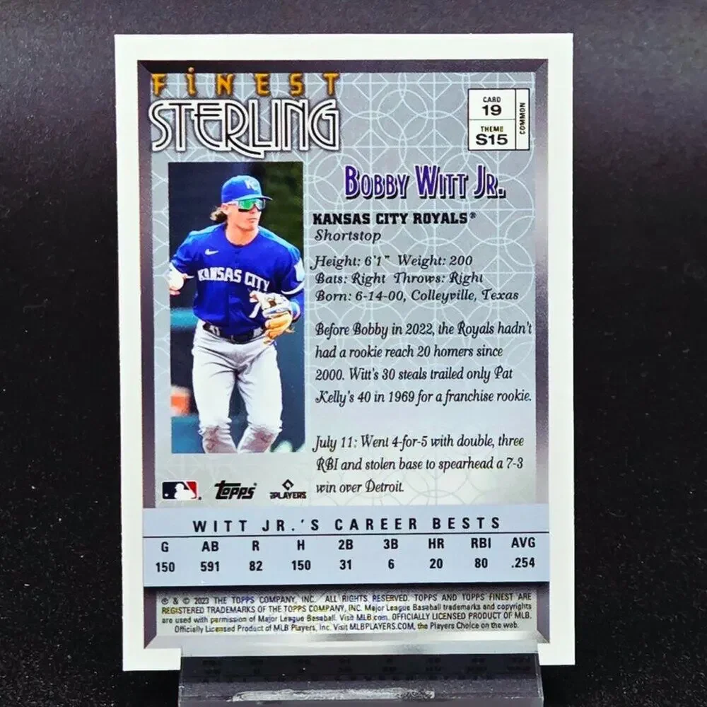 Bobby Witt Jr. Bowman Chrome Mojo Finest Sterling Kansas City Royals Star
